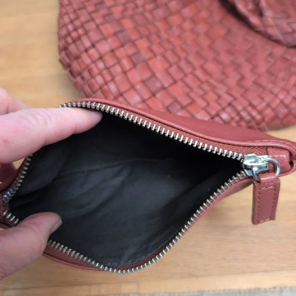 Falorni Luxury Woven Soft Leather Tote NWOT Reddish Brown - Picture 16 of 16